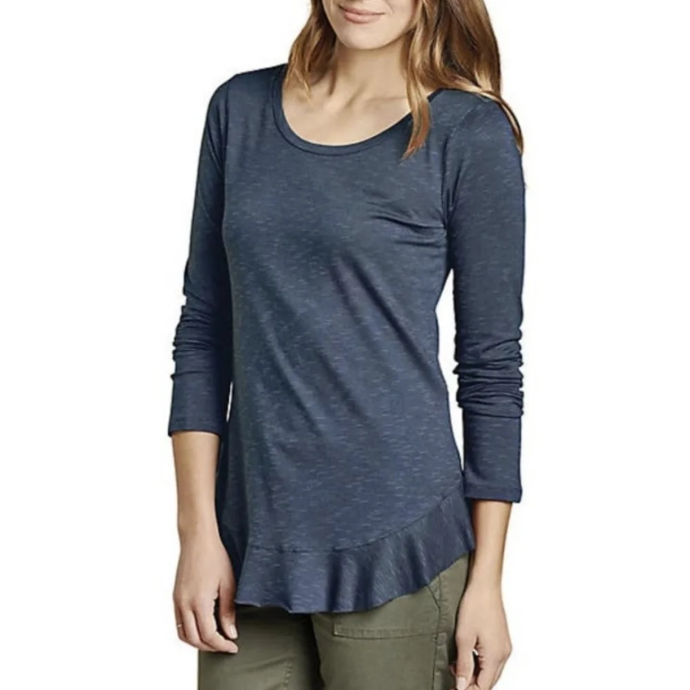 Toad&Co Samba Flutter Long Sleeve Shirt Grey Women's XS - Picture 8 of 8